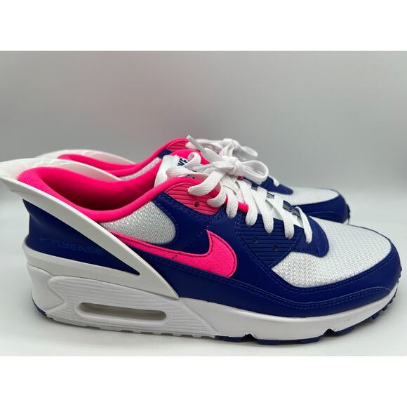 Nike Air Max 90 Flyease Shoes CU0814 101 Hyper Pink Deep Royal Blue Men Size 11 - Picture 1 of 12